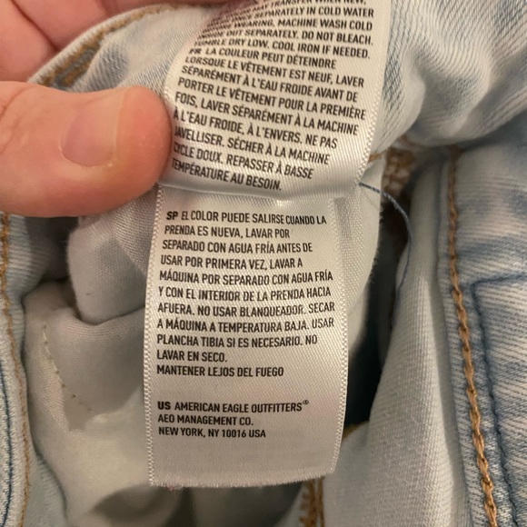 American Eagle Next Level Stretch light blue torn Jeans Jegging Womens 0 regular - Picture 10 of 10